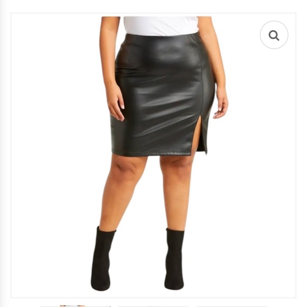 LIVERPOOL Los Angeles Faux Leather Skirt w/ Slit Size 22 NWT